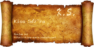 Kiss Sára névjegykártya