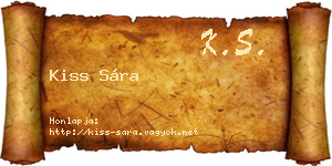 Kiss Sára névjegykártya